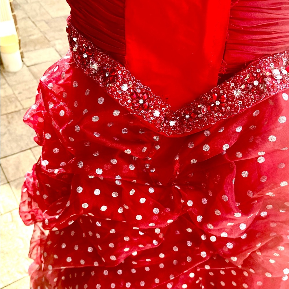 Flamenco or Queen of Hearts layered dress w tulle skirt - Picture 6 of 7